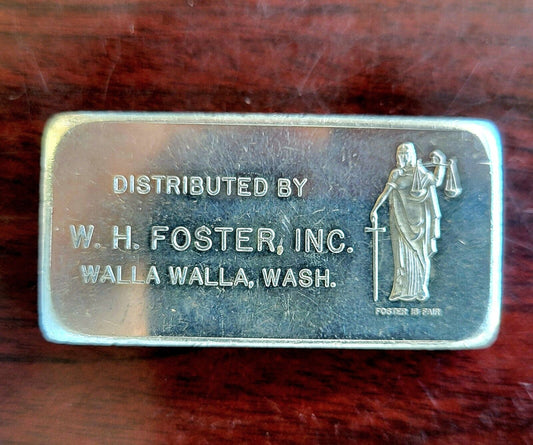 1968 Day Mines Inc Wallace Idaho 3 oz .999 Fine Silver W.H FOSTER Inc. Bar
