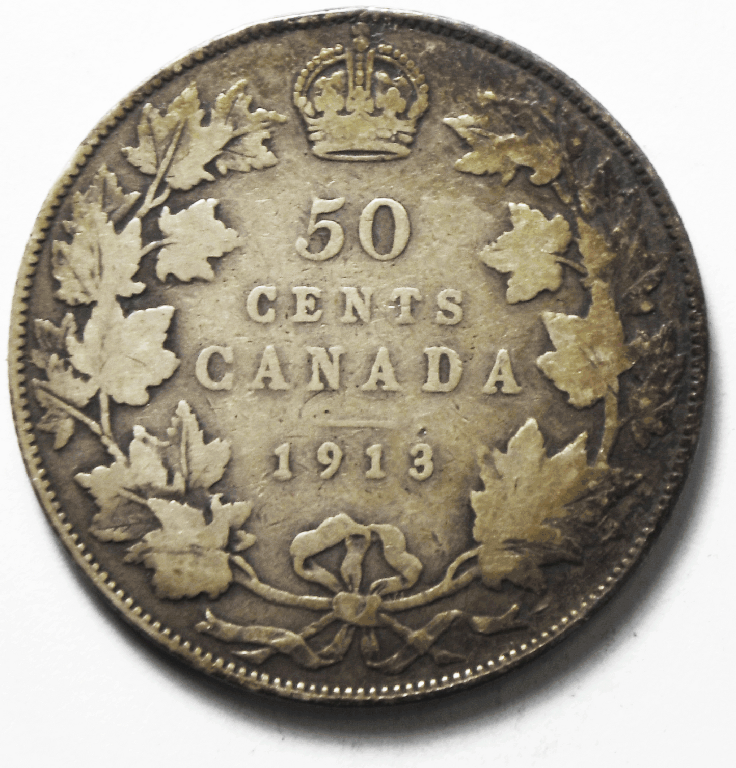 1913 50c Fifty Cents Silver Coin Canada Half Dollar KM# 25