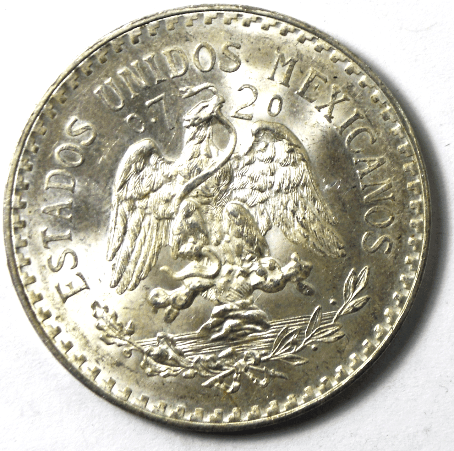 1932 Mexico Silver One Peso Uncirculated Coin KM#455