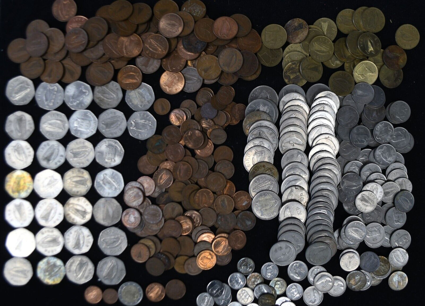 1969-2003 Ireland Decimal Coins 1 2 10 20 50 Pence Punt £42.84