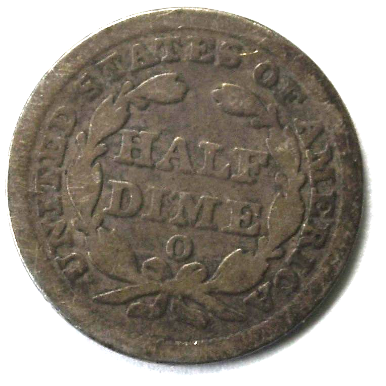 1851 O H10c Seated Liberty Silver Half Dime New Orleans Rare 5c
