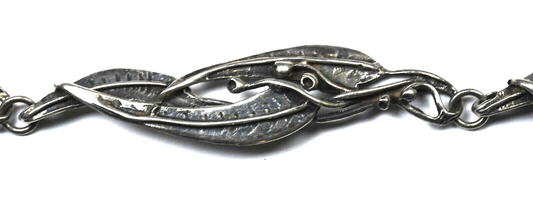 Sterling Silver Eucalyptus Lily Floral Leaf 10mm Necklace 16.25"