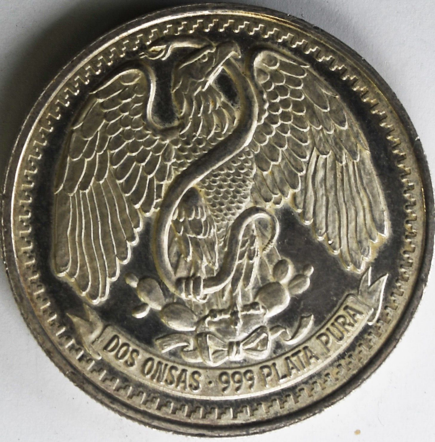 Guerrera Warrior 2 oz .999 Silver Coin Dos Onsas 999 Plata Pura 47mm