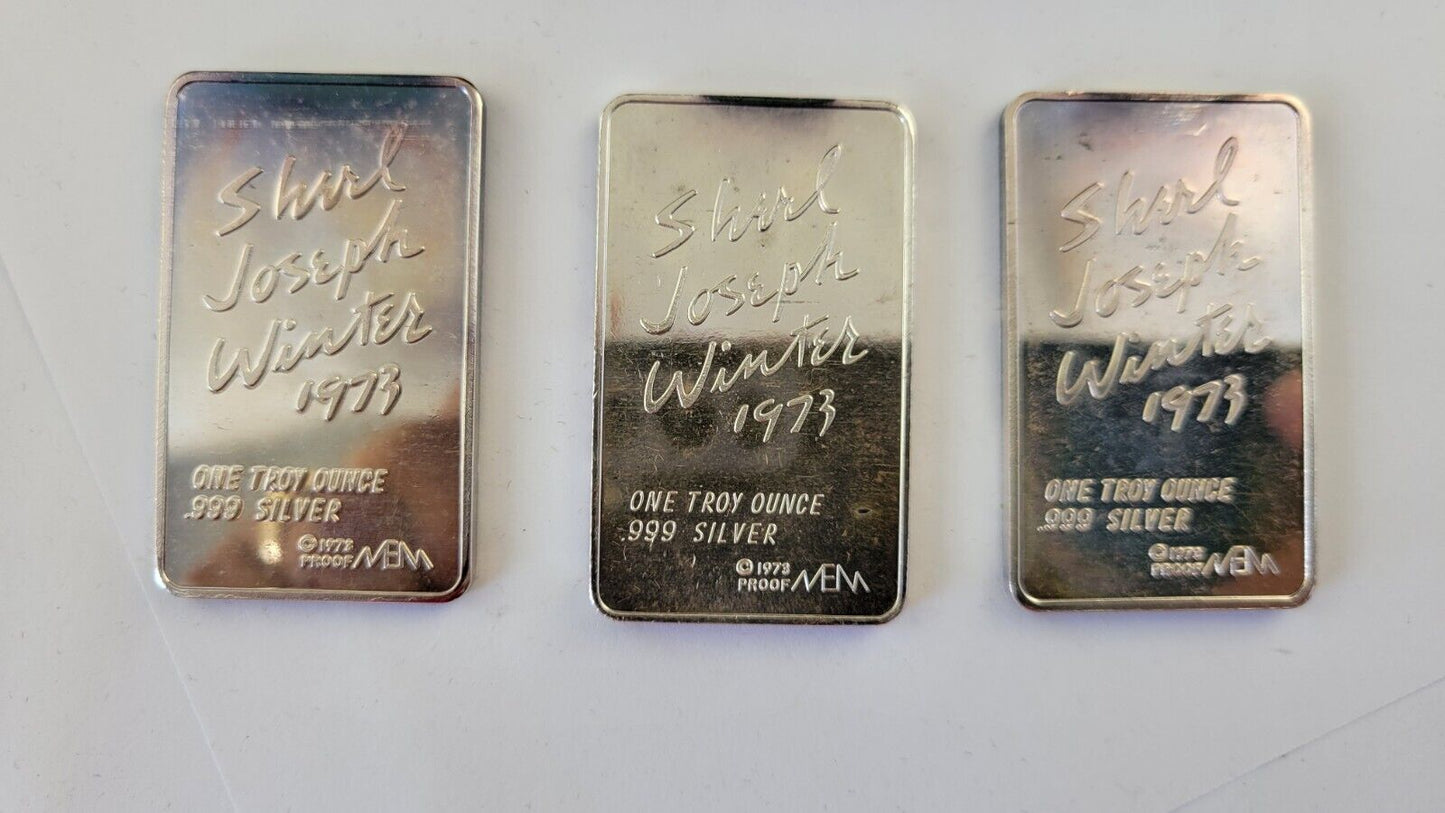 1973 Mount Everest Mint 3oz. Thanksgiving Blessings Silver Set .999 Fine Boxed