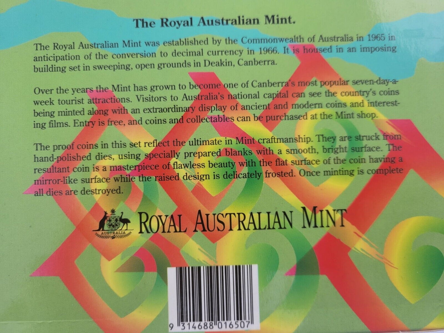 1994 Australian 6 coin Proof Set w/Paperwork $2 Coin Year Of The Family