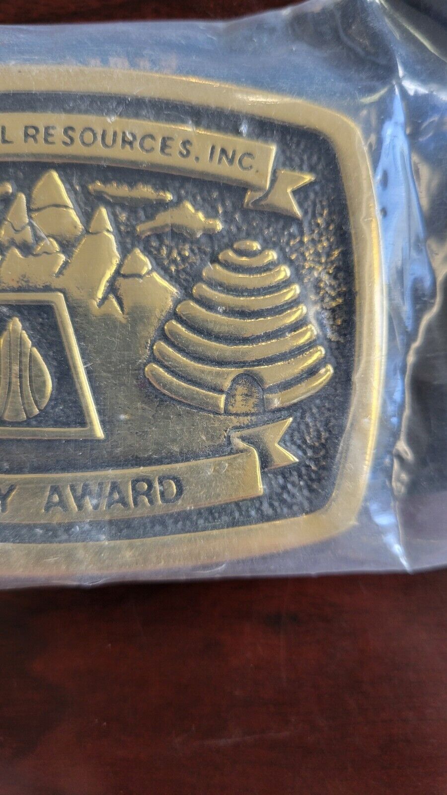 Vintage Mountain Fuel Resources Inc. Safety Award Belt Buckle Brass Questar