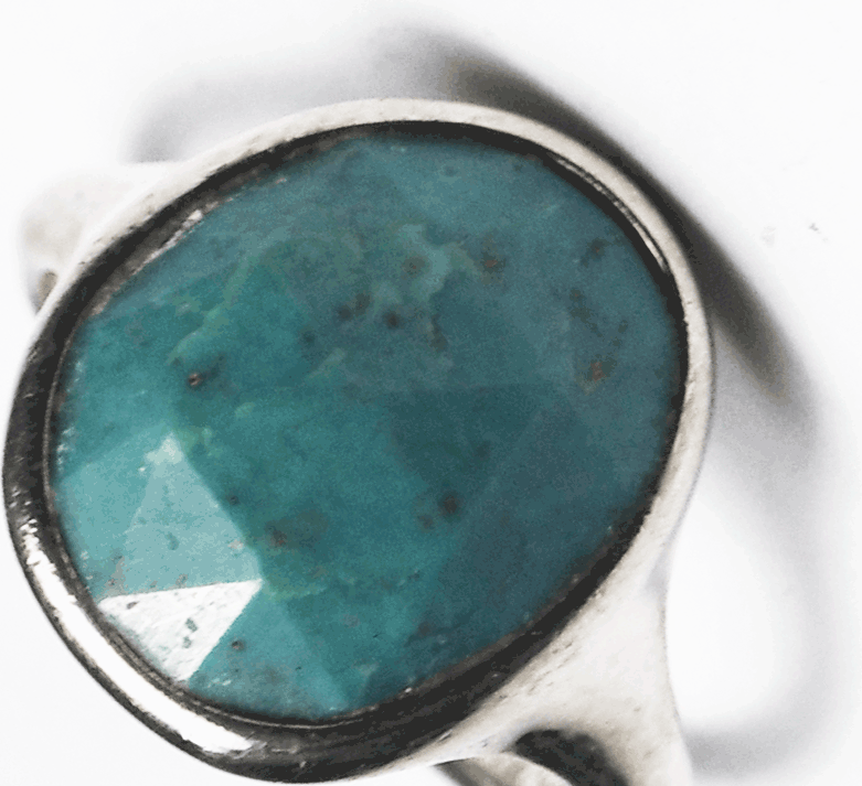Sterling Silver R3052 Silpada Cabana Faceted Turquoise Ring 16mm Size 7