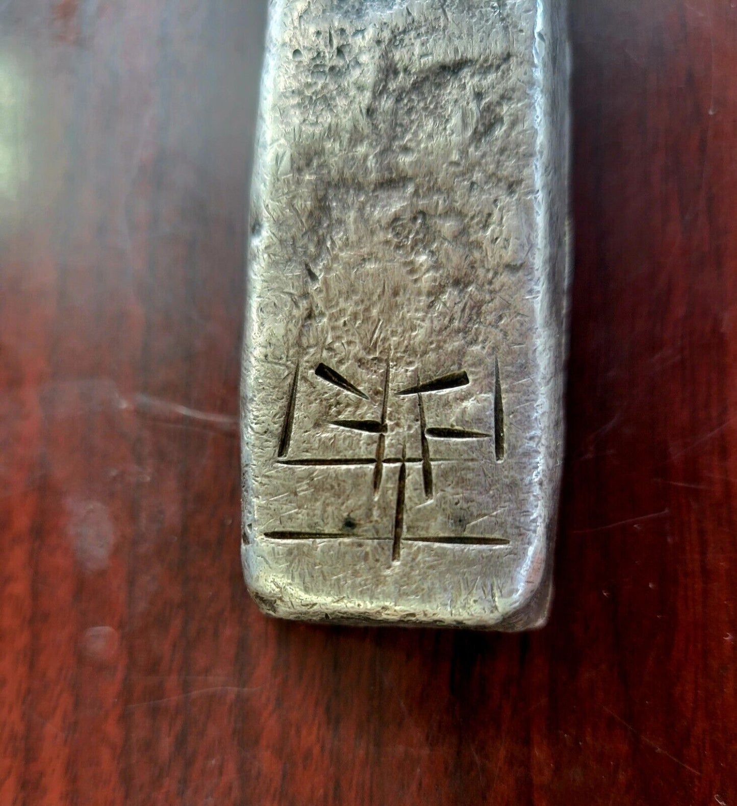 Vintage 11.8oz. Tael Fine Silver Bar Vietnam, Chinese, Japanese Asian
