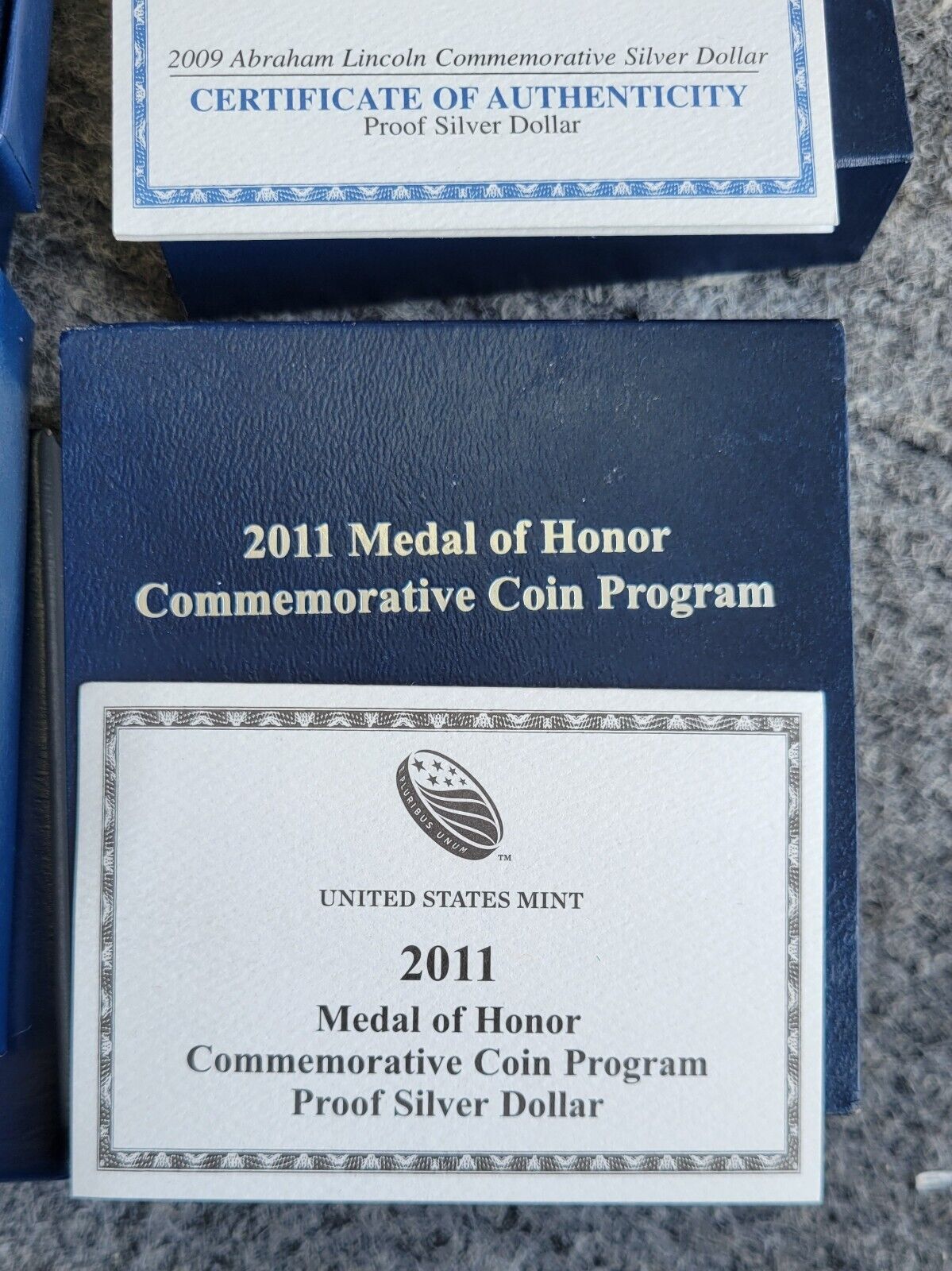 US Mint 2009, 10, 11 Commemorative Silver Lincoln, Scouts, Medal Honor, Vets