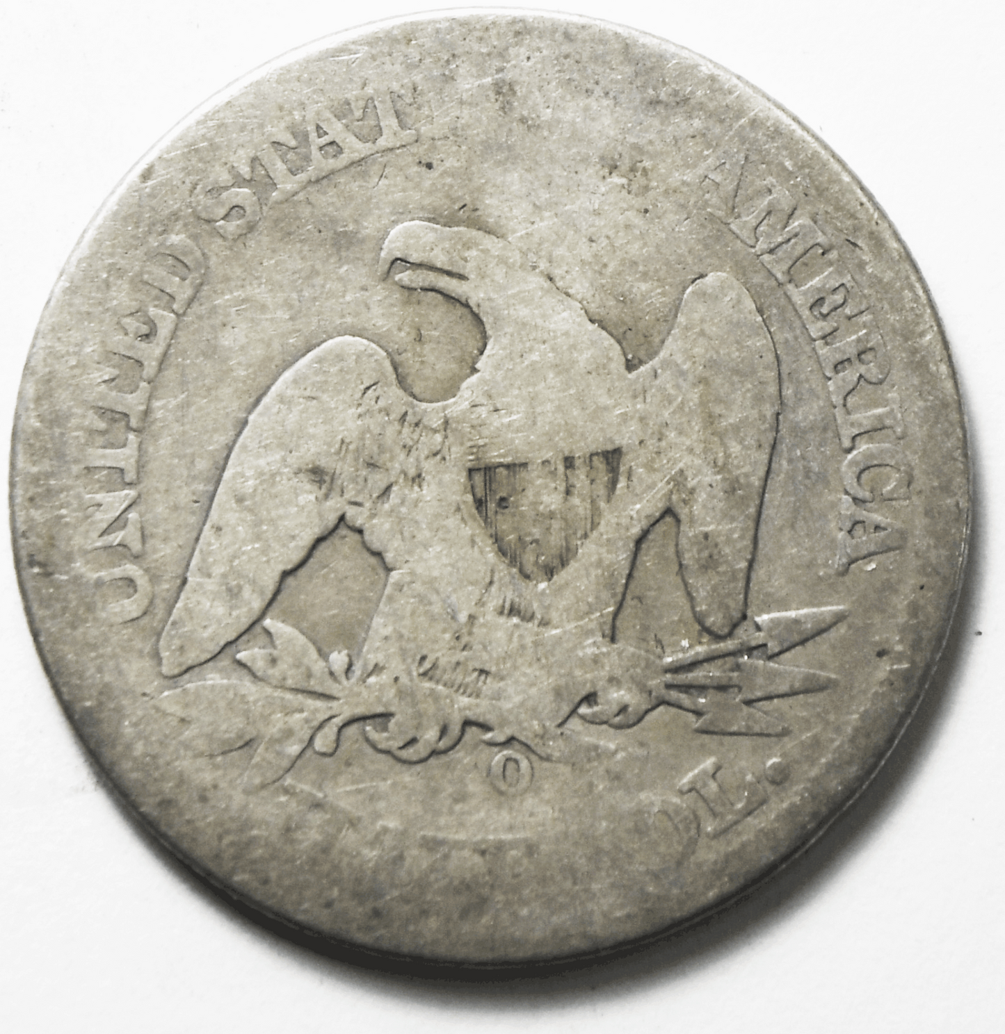 1858 O 50c Seated Liberty Silver Half Dollar Fifty Cents New Orleans