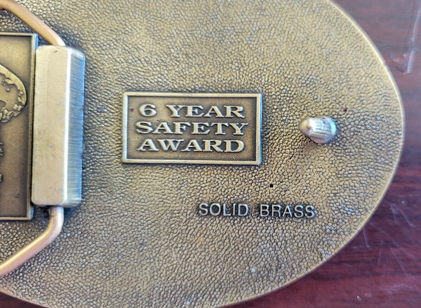 Questar Pipeline Belt Buckle Solid Brass 6 Year Safety Award Pacific Brass