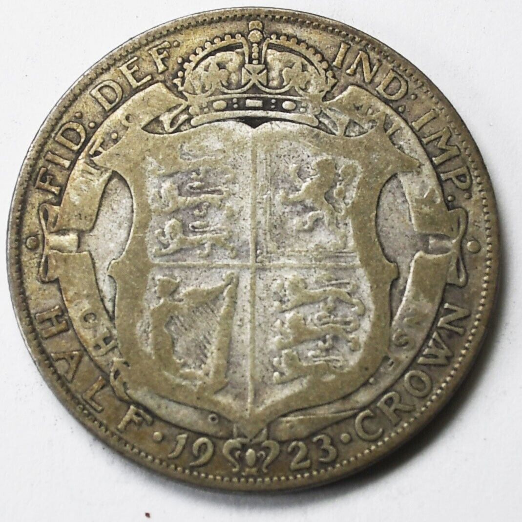 1923 Great Britain Half 1/2 Crown KM# 818.2 Silver Coin