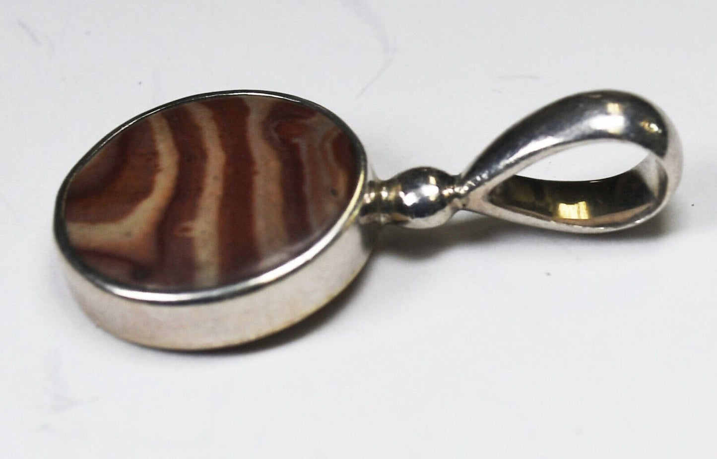 Sterling Silver Red Convoluted Jasper Pendant 33mm x 17mm