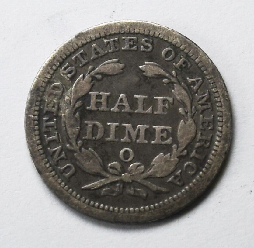 1857 O H10c Seated Liberty Silver Half Dime New Orleans 5c