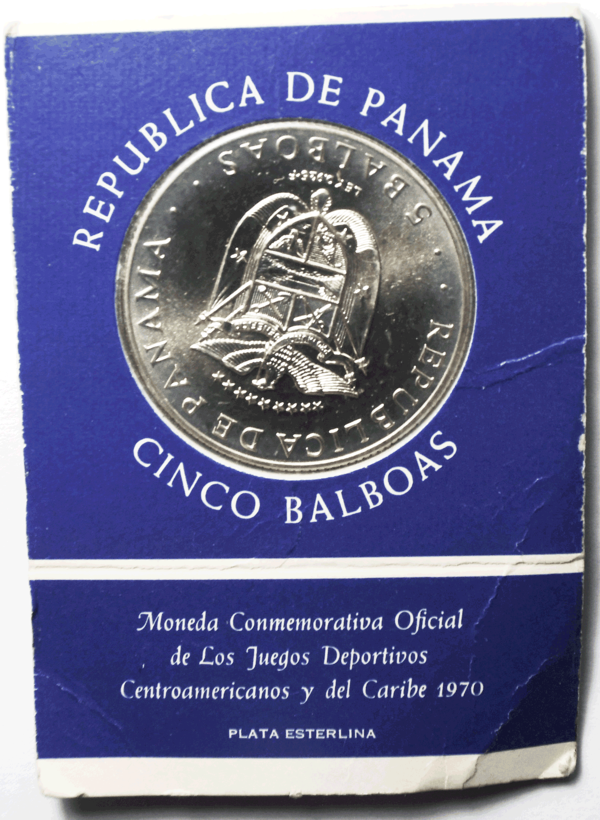 1970 Panama 5 Five Balboas KM#28 Sterling Silver Coin