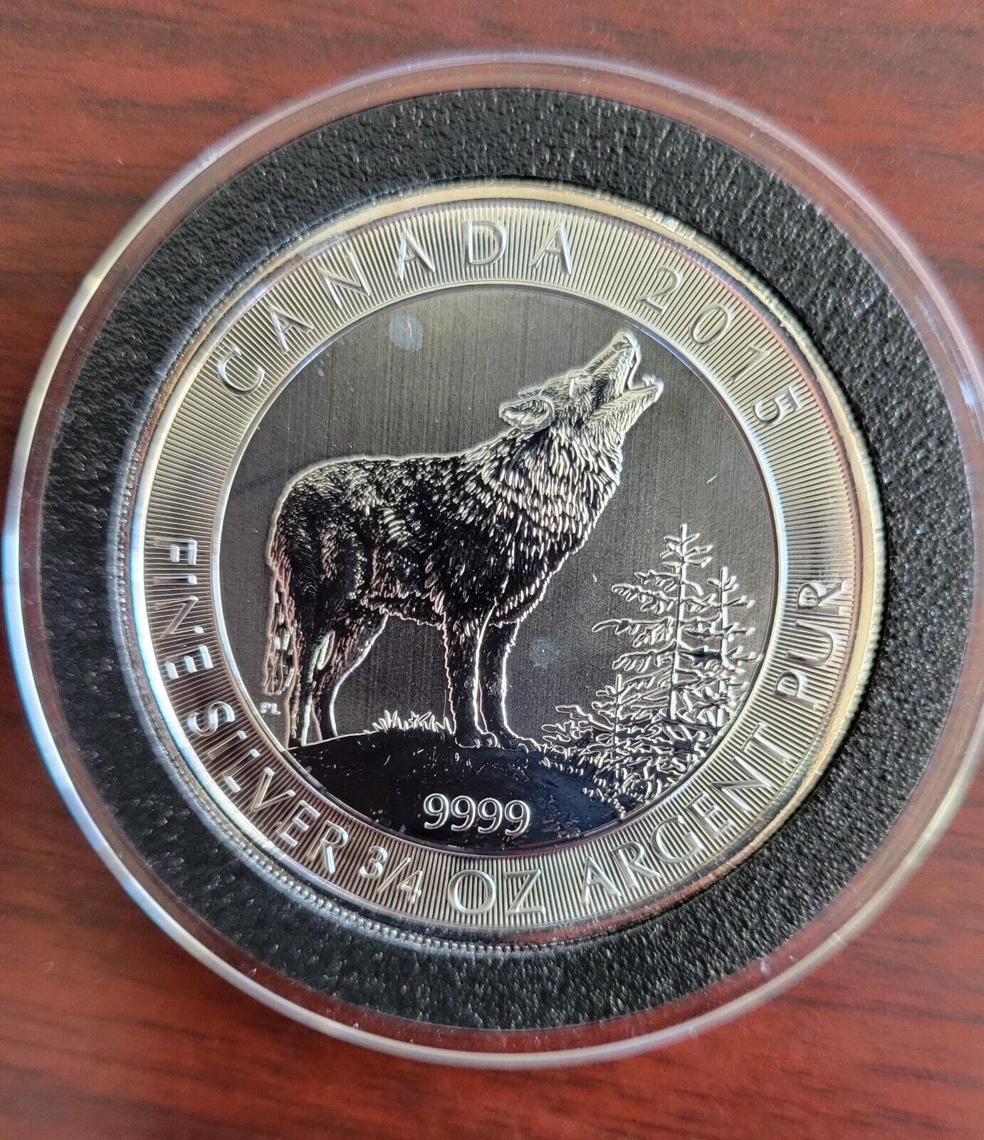2015 Canada 3/4oz. Grey Wolf Silver Coin .9999 Fine BU