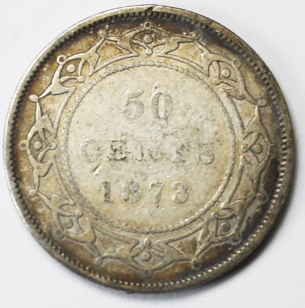 1873 50c Canada Newfoundland Fifty Cents KM# 6 Rare Low Mintage