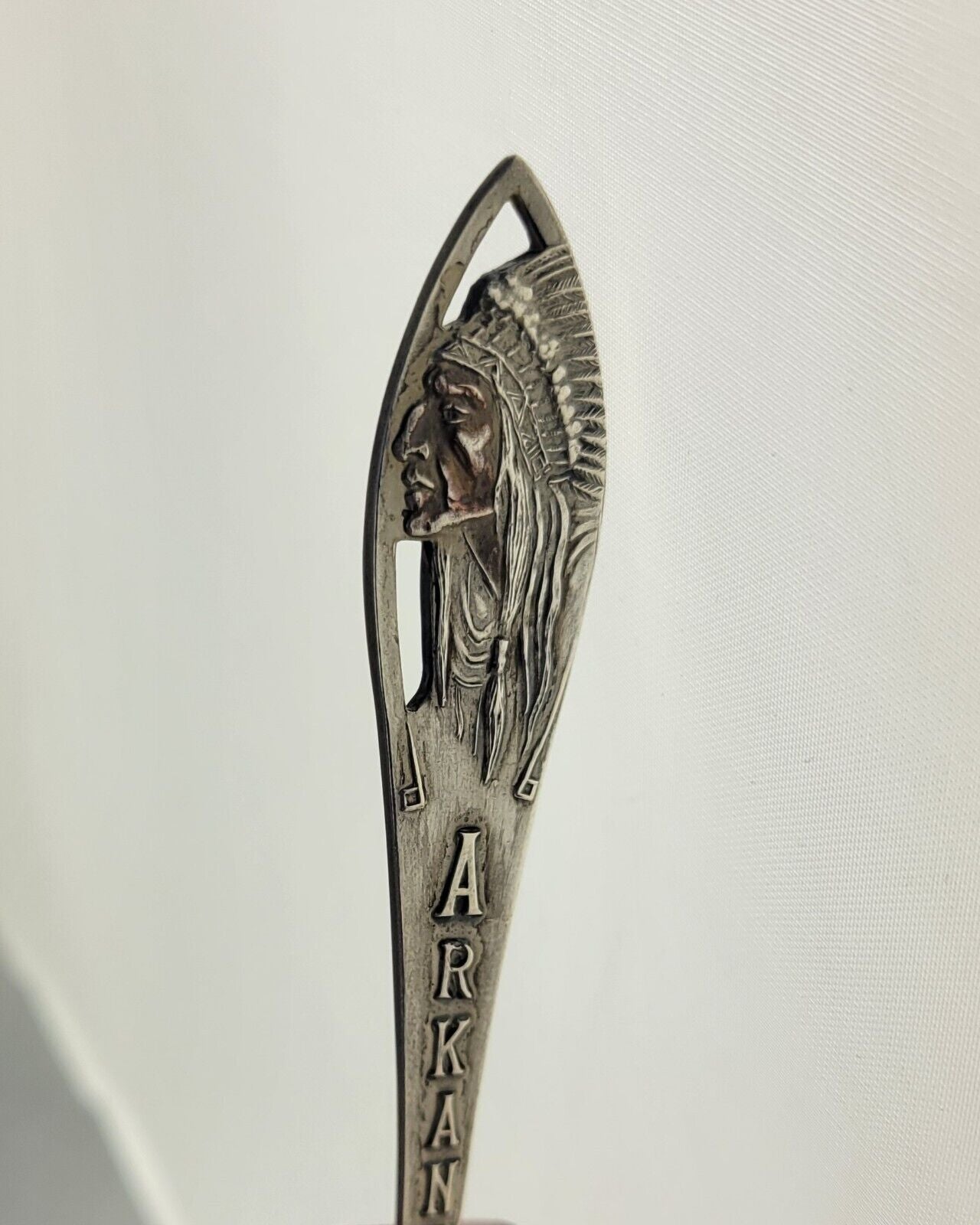 Arkansas State Sterling 5 5/8" Souvenir Spoon by Watson .65oz. Native American