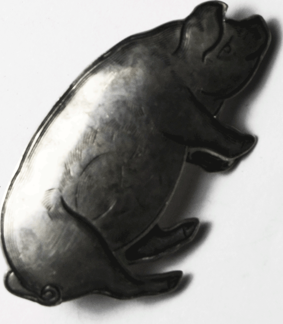 Sterling Silver Kit Carson Pig 36mm x 20mm Hog Swine