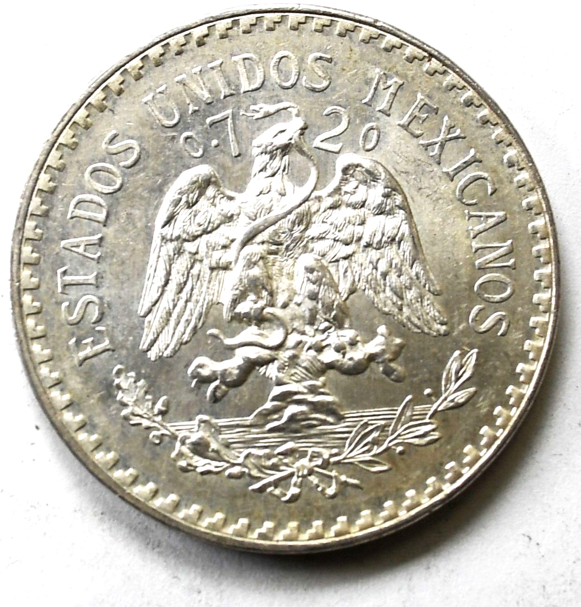 1943 Mexico Silver One Peso Coin KM#455