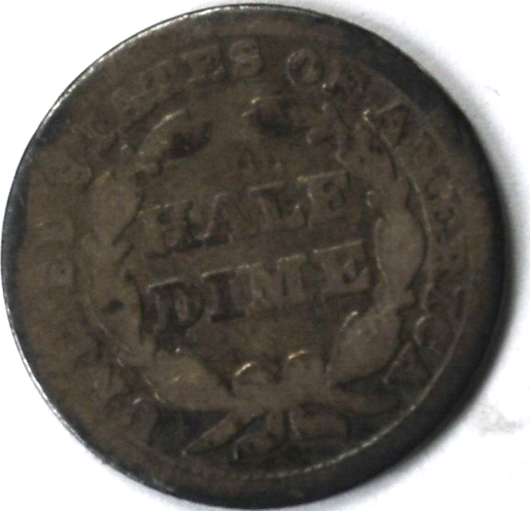 1845 H10c Seated Liberty Silver Half Dime Philadelphia Rare 5c