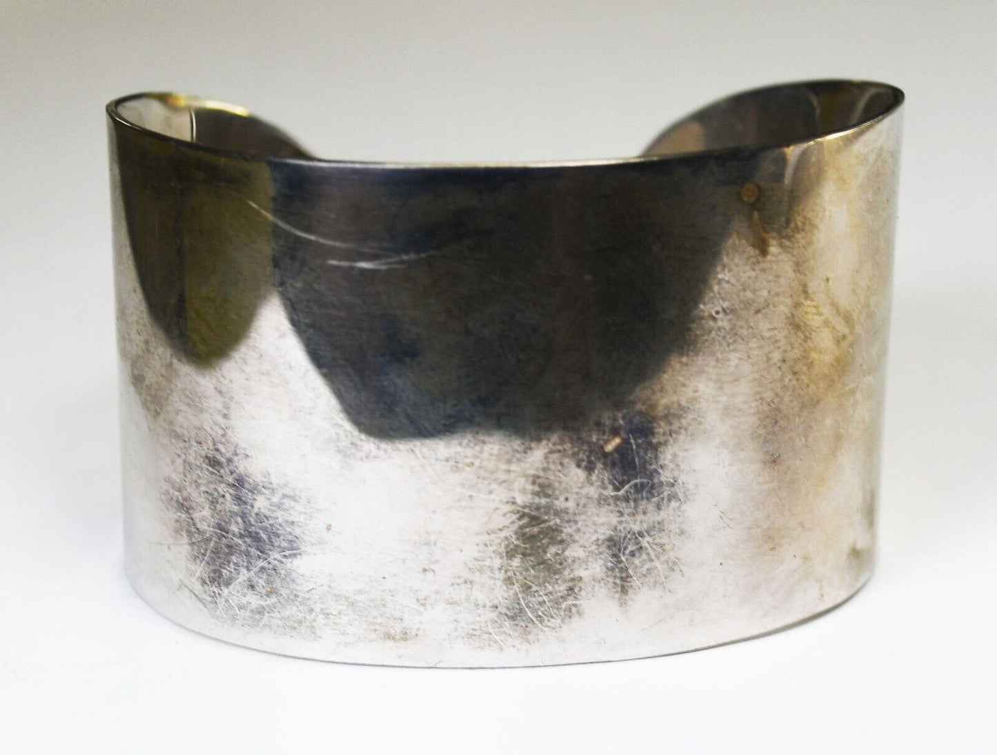 Sterling Silver Plain Cuff Bracelet 35mm 6.5" Wrist