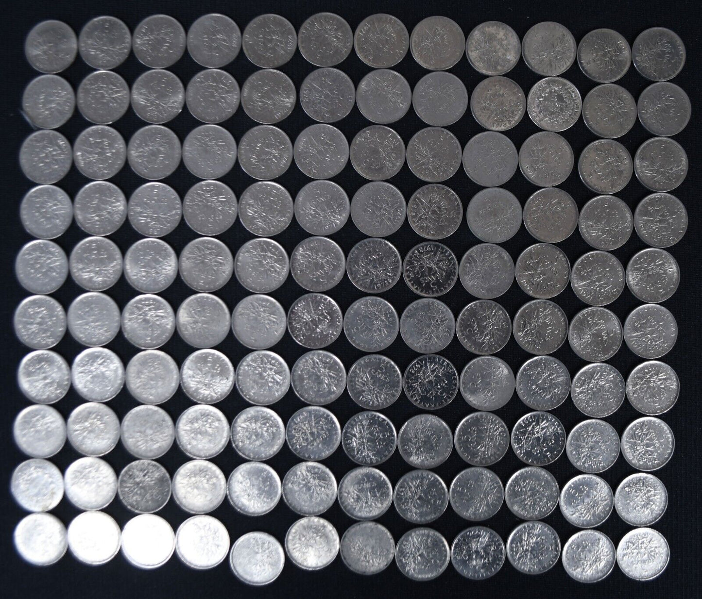 120pc France Five 5 Francs Coins Lot 1970-1996 KM#926a.1
