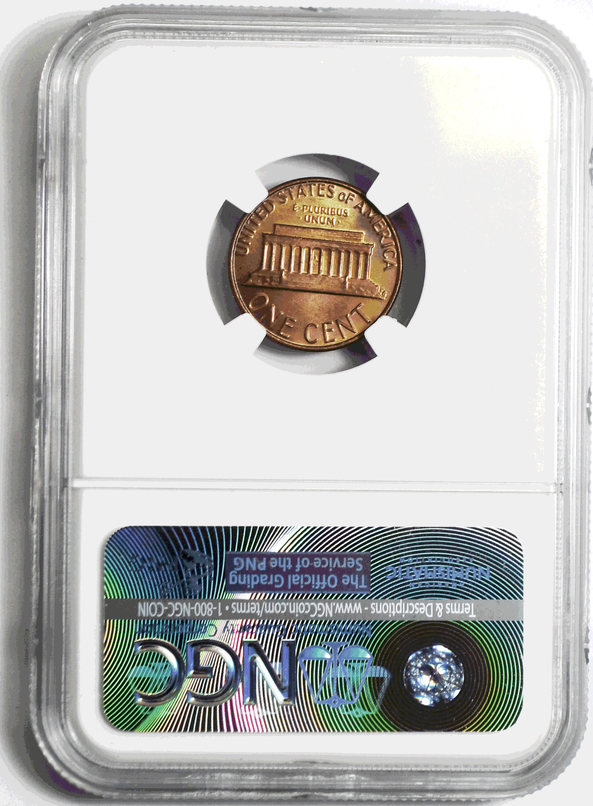 1982 1c Lincoln Memorial Cent One Penny NGC MS 66 RB Small Date Bronze