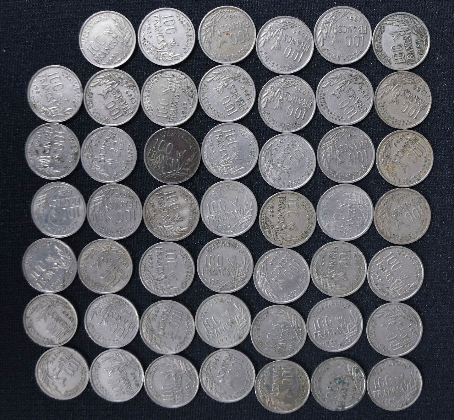 48pc France 100 One Hundred Francs Coins Lot 1954-1958