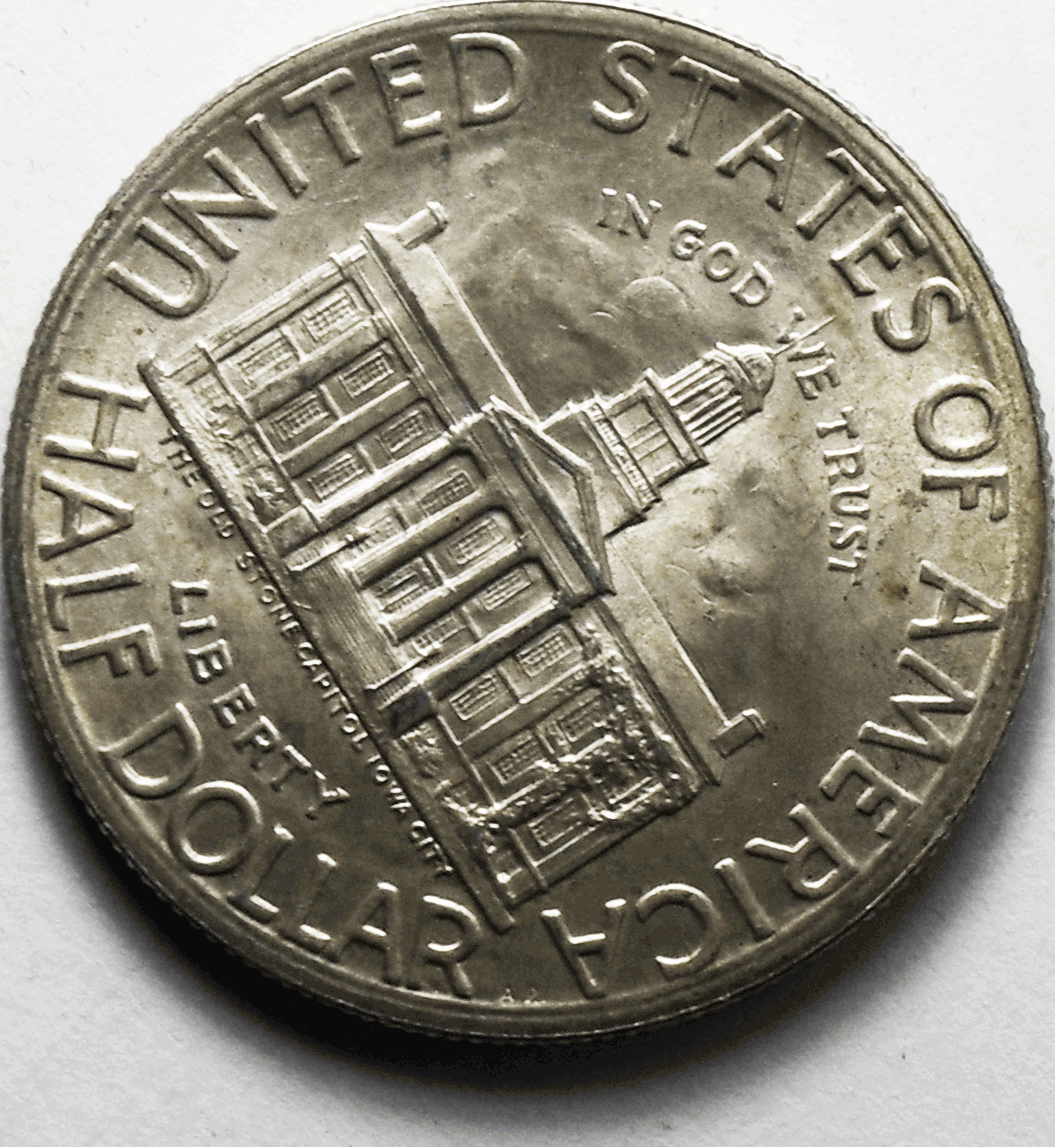 1946 50c Iowa Centennial Commemorative Silver Half Dollar