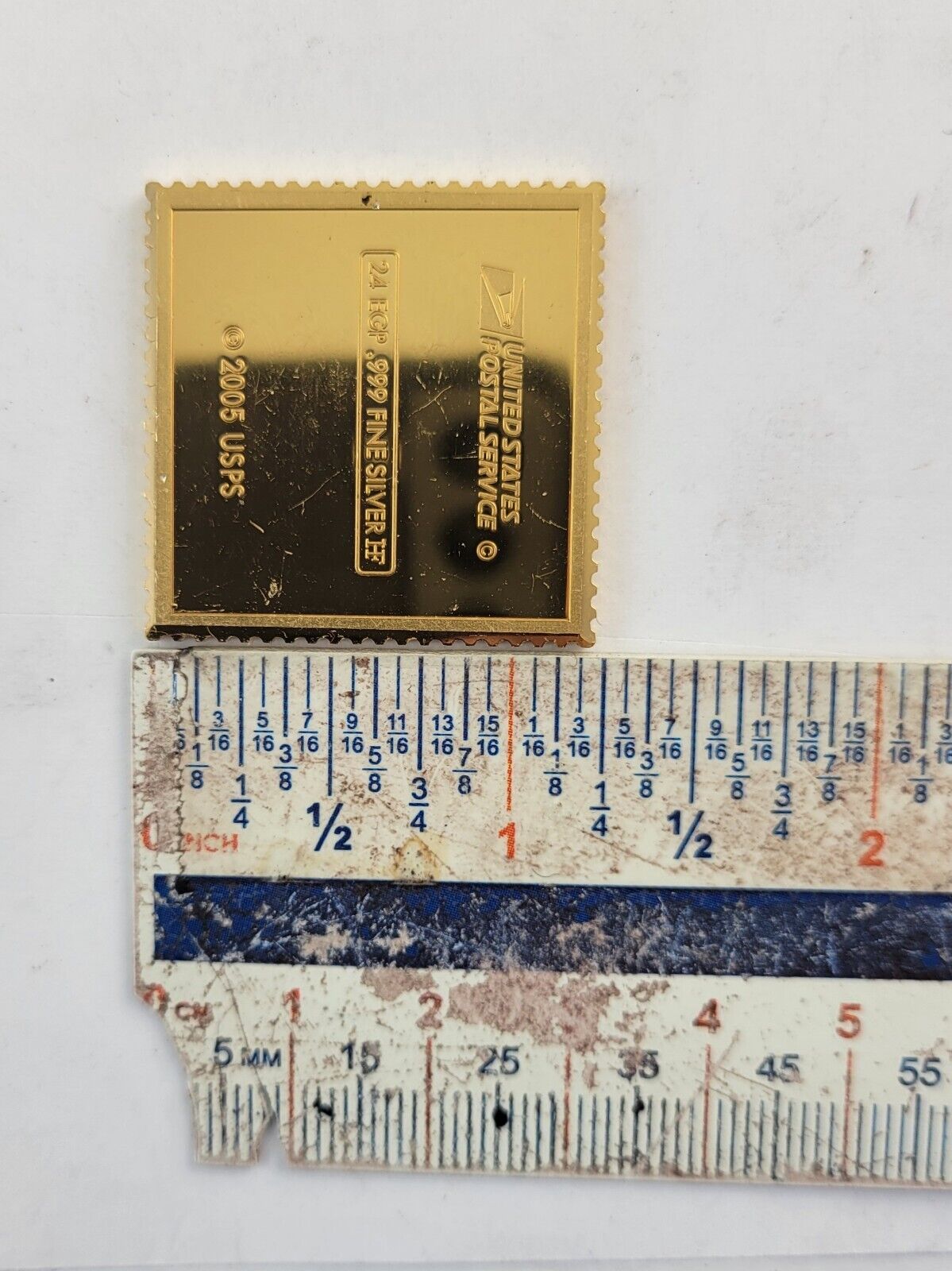 USPS United We Stand .999 Silver Gold Plated Stamp Franklin D Roosevelt .67oz