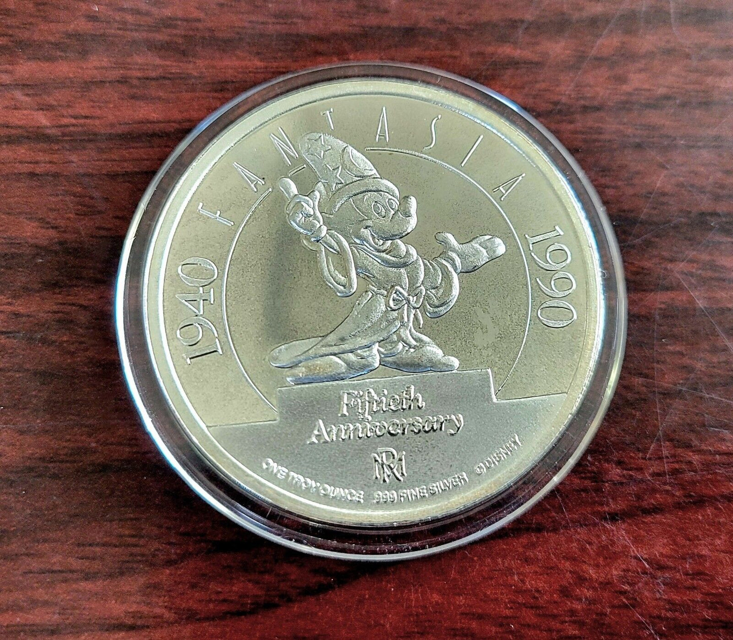 Chernabog Fantasia Enameled Coin 1 Troy oz .999 Fine Silver Round Disney