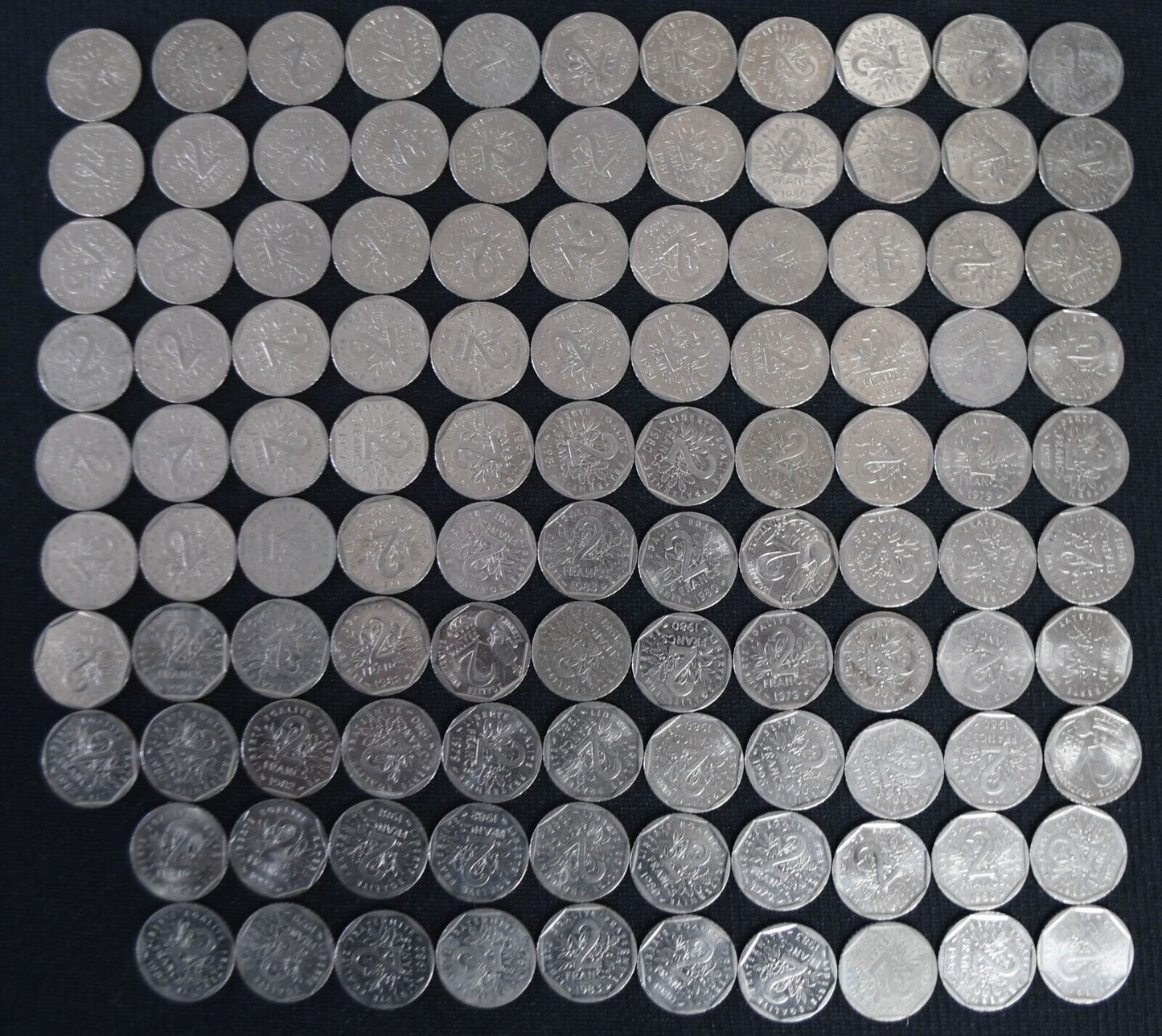 108pc France Five 2 Francs Coins Lot 1979-1998