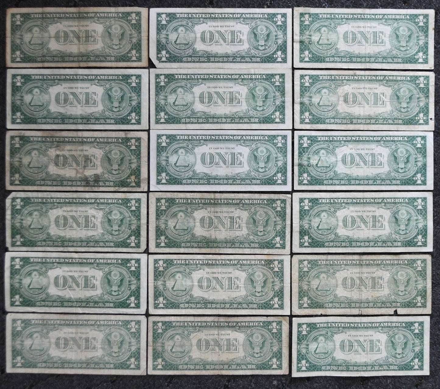 18- 1935 H $1 One Dollar Silver Certificate Blue Seal Notes 1935H