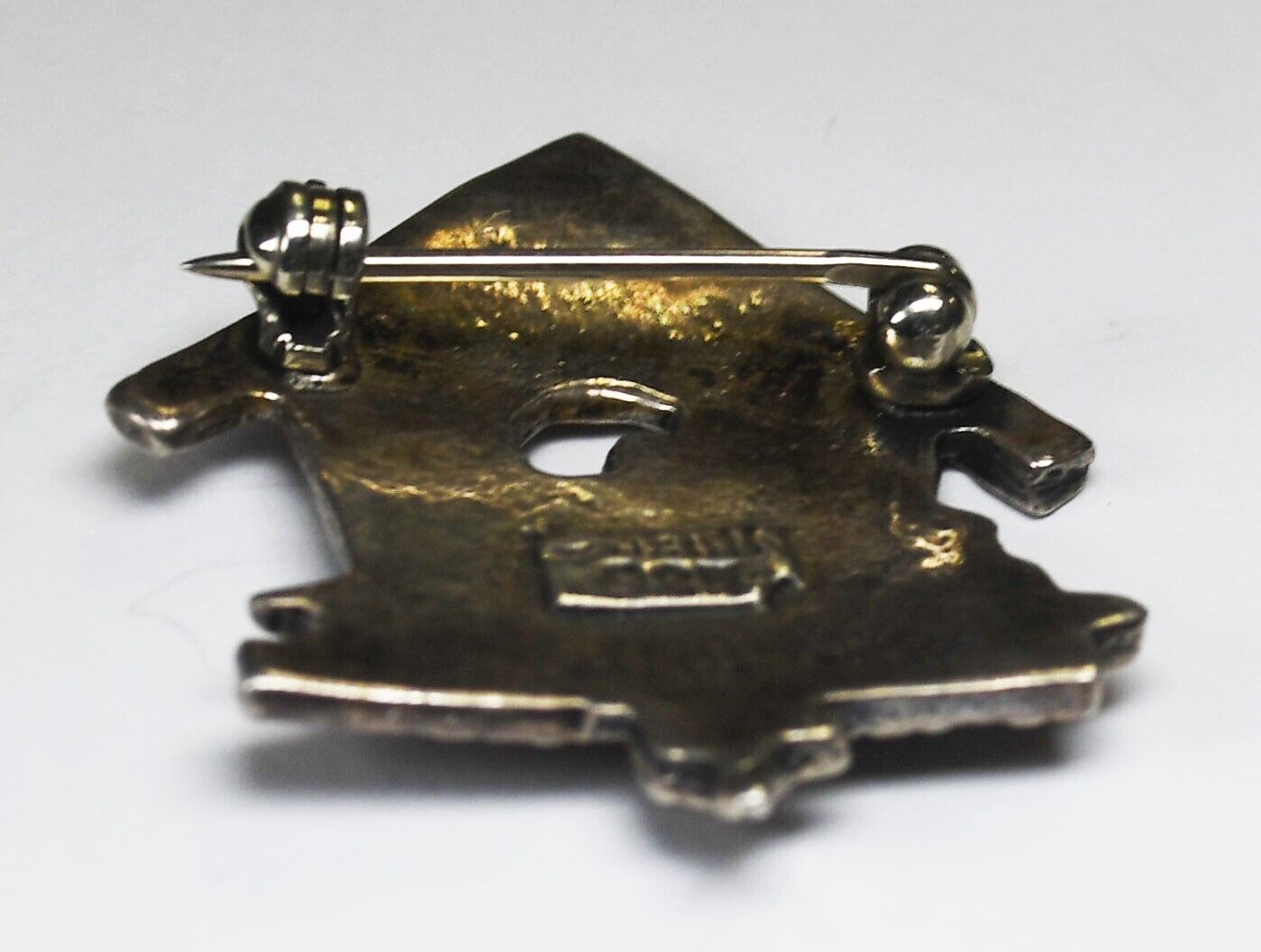 Sterling Silver MEINK Mary Engelbreit Birdhouse Bird Brooch Pin 35mm x 29mm