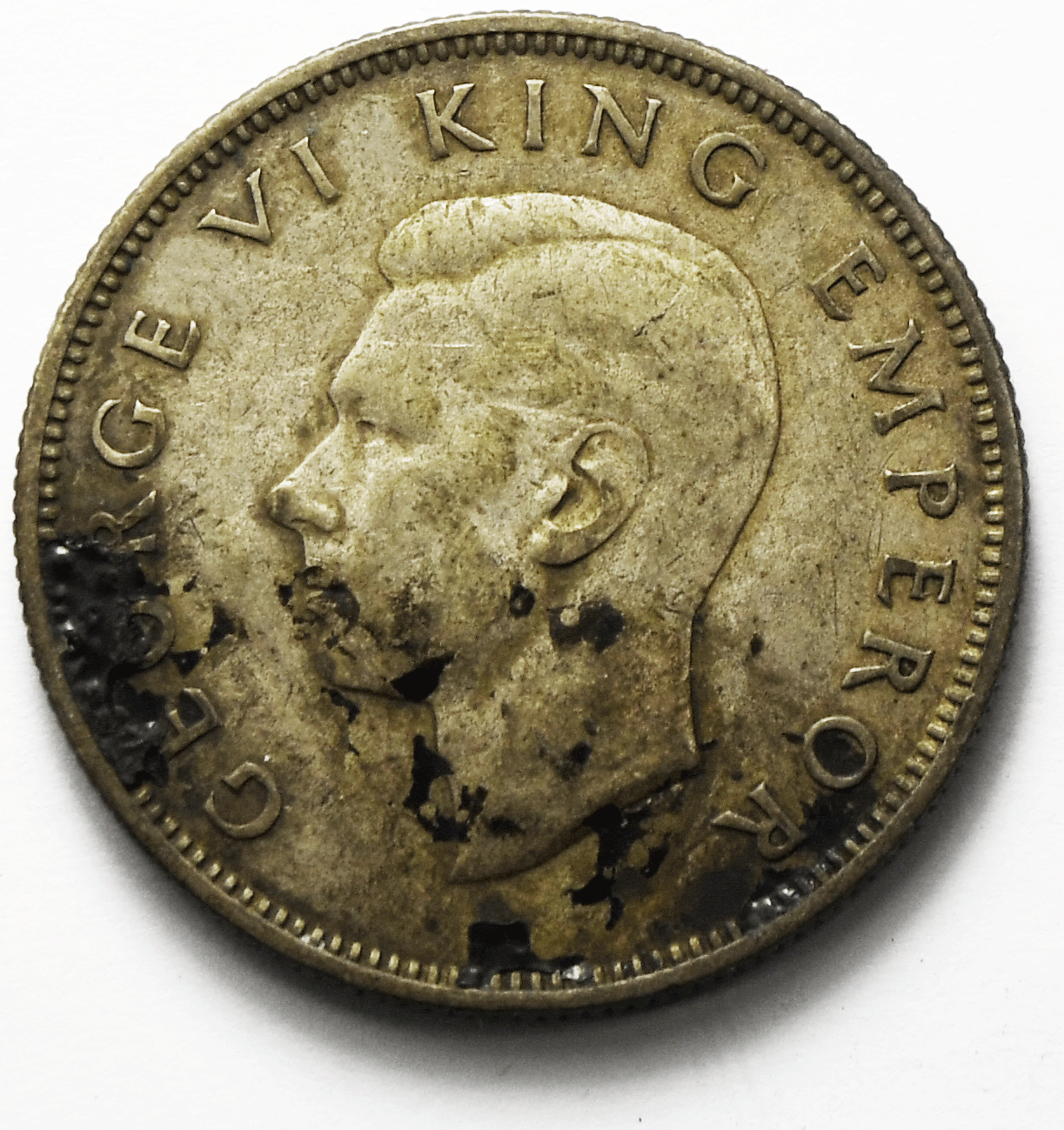 1937 New Zealand One Florin Silver Coin KM# 10.1 Kiwi Bird