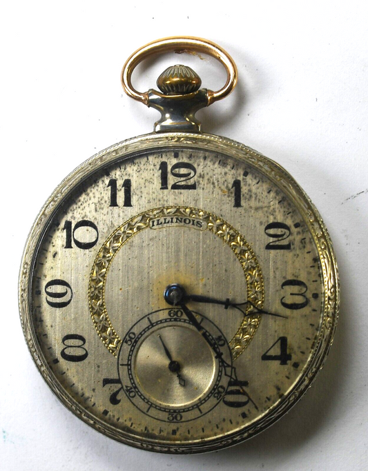 1922 Illinois Size 12 OF Deco 25yr GF 17j Pocket Watch 425 Adonis