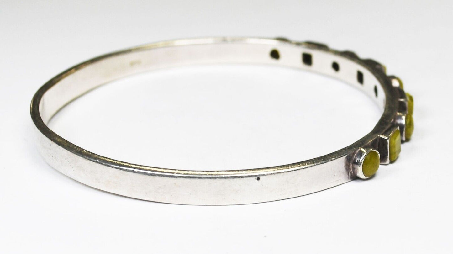 Sterling Silver Serpentine Small Bangle Bracelet 5mm 7-1/4" Wrist