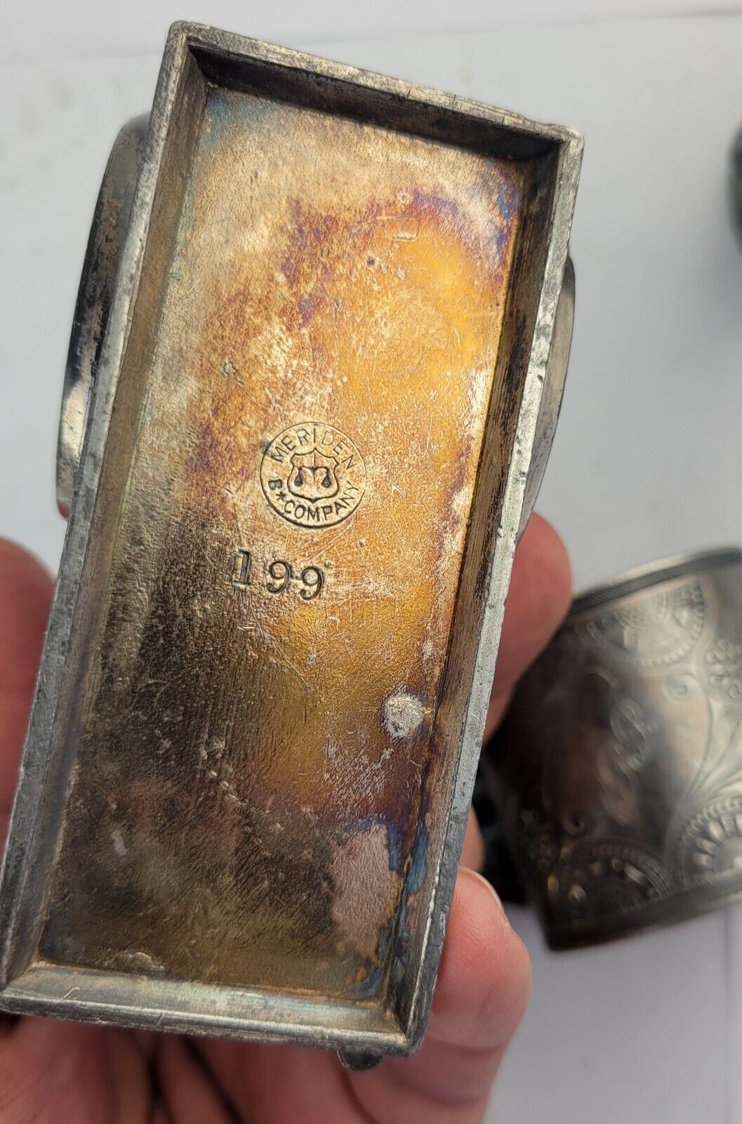 4 Victorian Figural Silver Plate Napkin Ring Holders Eagle. Boy Dog, Girl Child