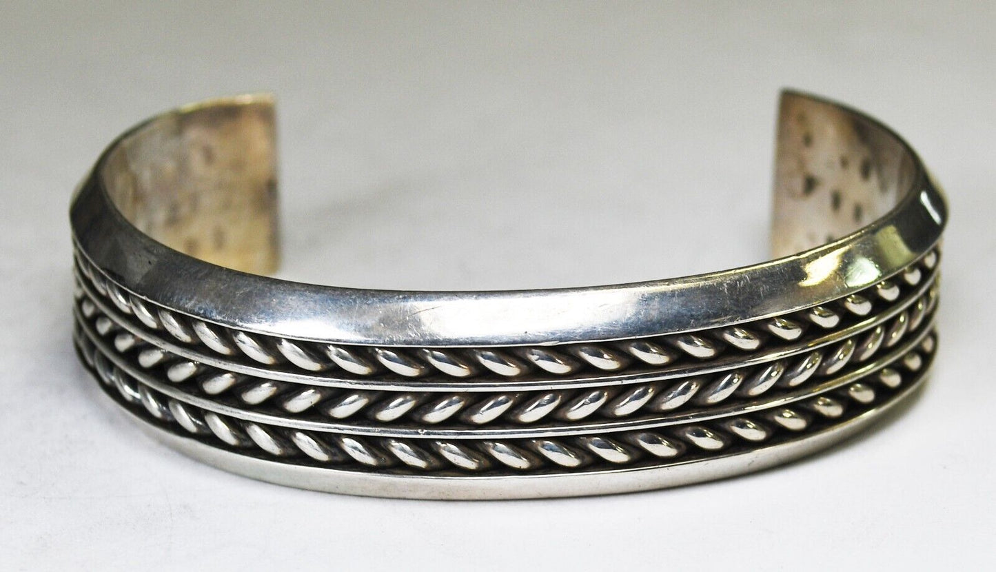 Sterling Silver Tom Hawk Cuff Bracelet 17mm 7.25" Wrist