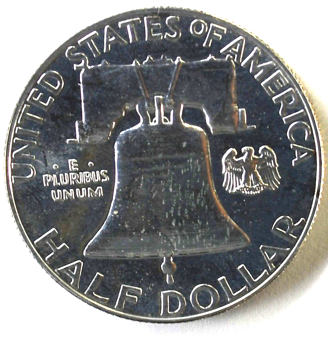 1962 50c Franklin Silver Proof Half Dollar Fifty Cents Cameo Obverse