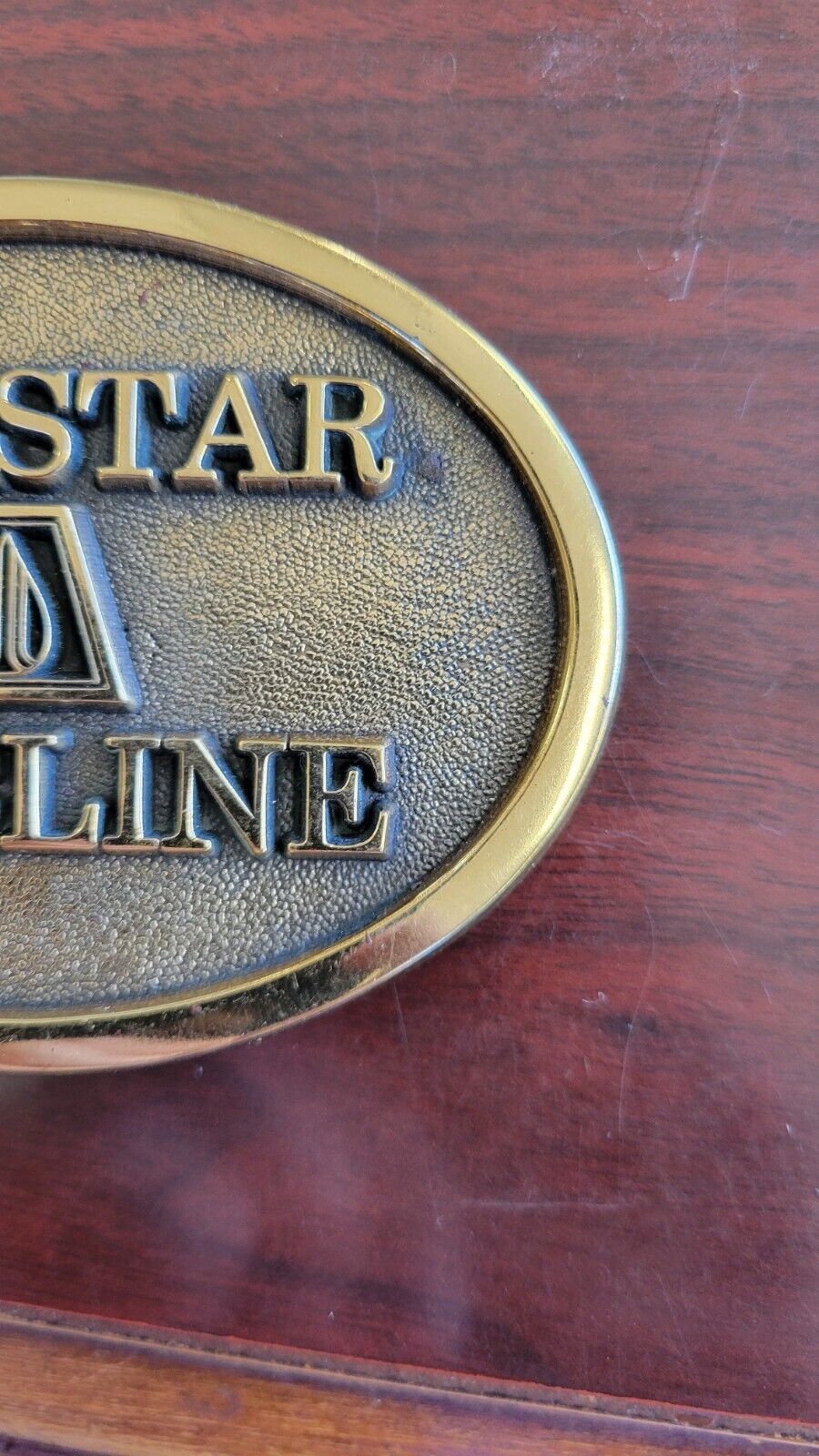 Questar Pipeline Belt Buckle Solid Brass 6 Year Safety Award Pacific Brass