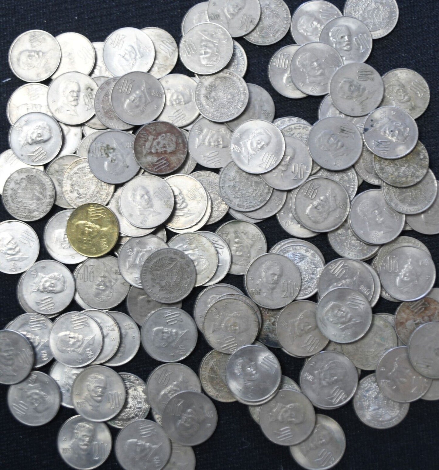 125pc Mexico 20c Twenty Centavos Coins 1974-1984