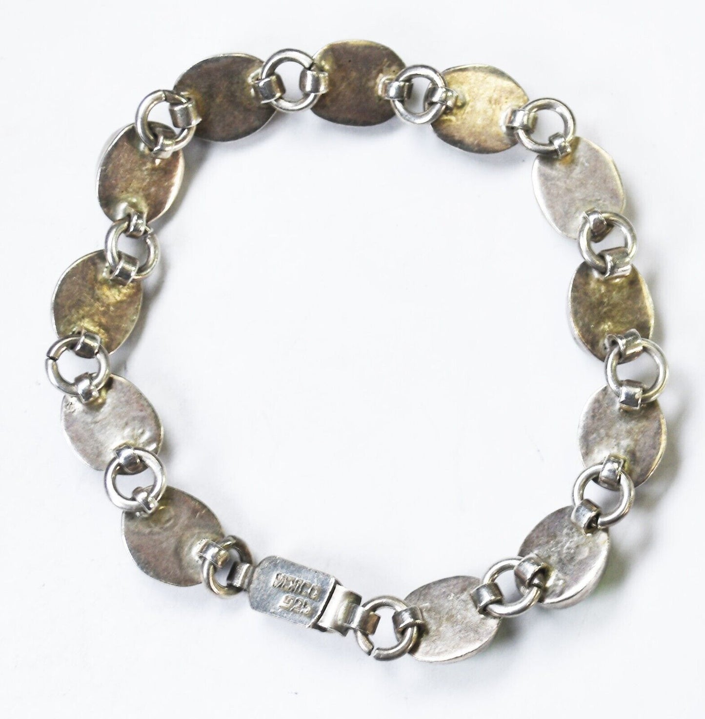 Sterling Silver Mexico Lime Green Dyed Howlite Bracelet 9mm 7.25"