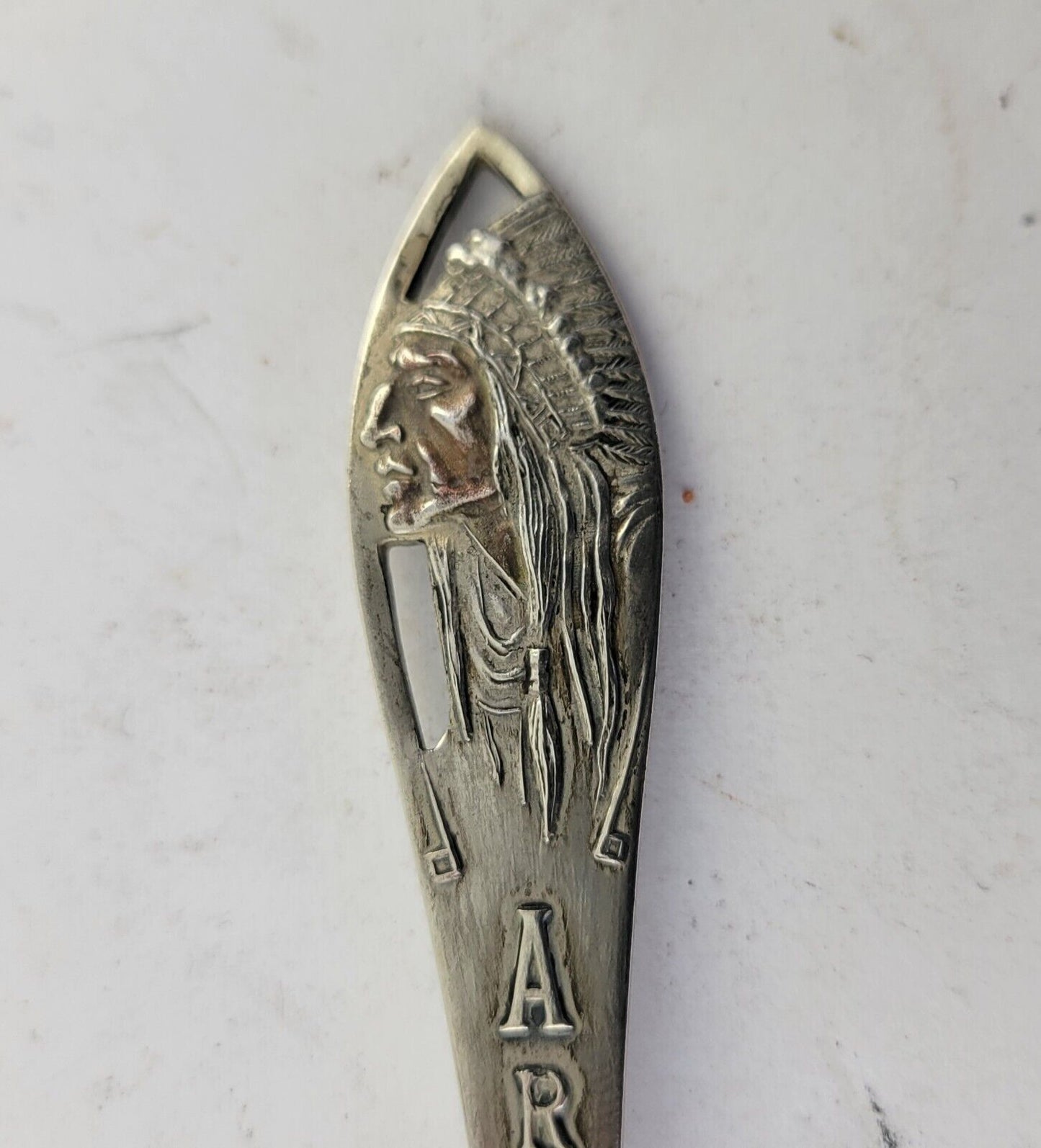Arkansas State Sterling 5 5/8" Souvenir Spoon by Watson .65oz. Native American