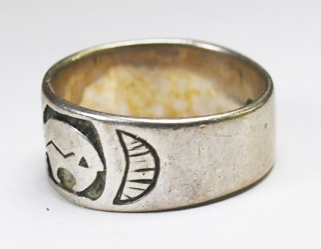Sterling Silver Shube's 3 Triple Bear Ring Band 8mm Size 6