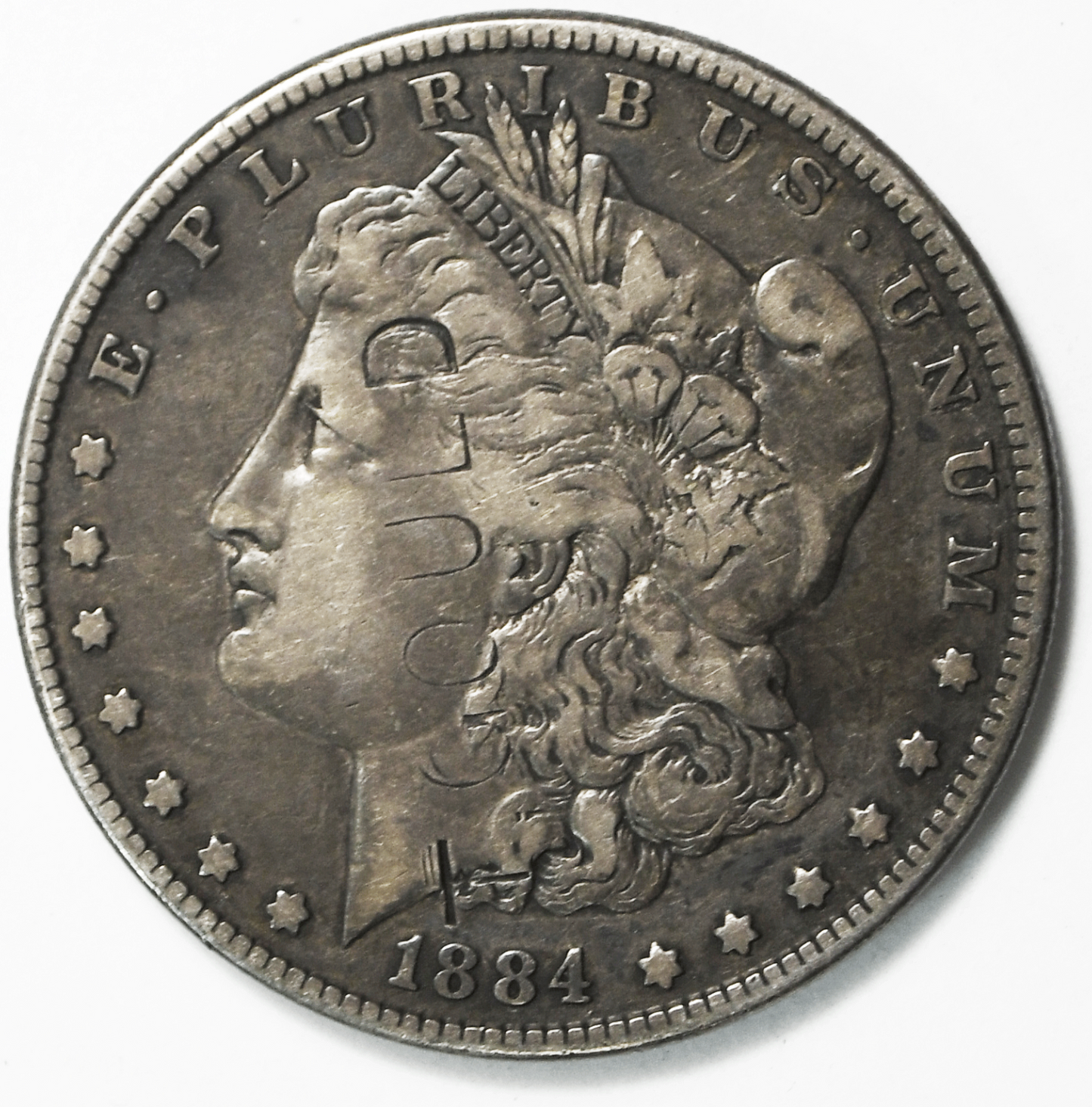 1884 $1 Morgan American Silver One Dollar US Coin Counterstamp T Gould