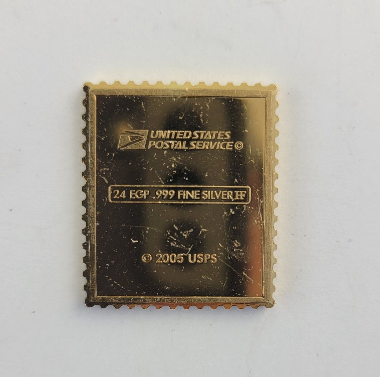 USPS United We Stand .999 Fine Silver Gold Plated Stamp Grover Cleavland .35oz.