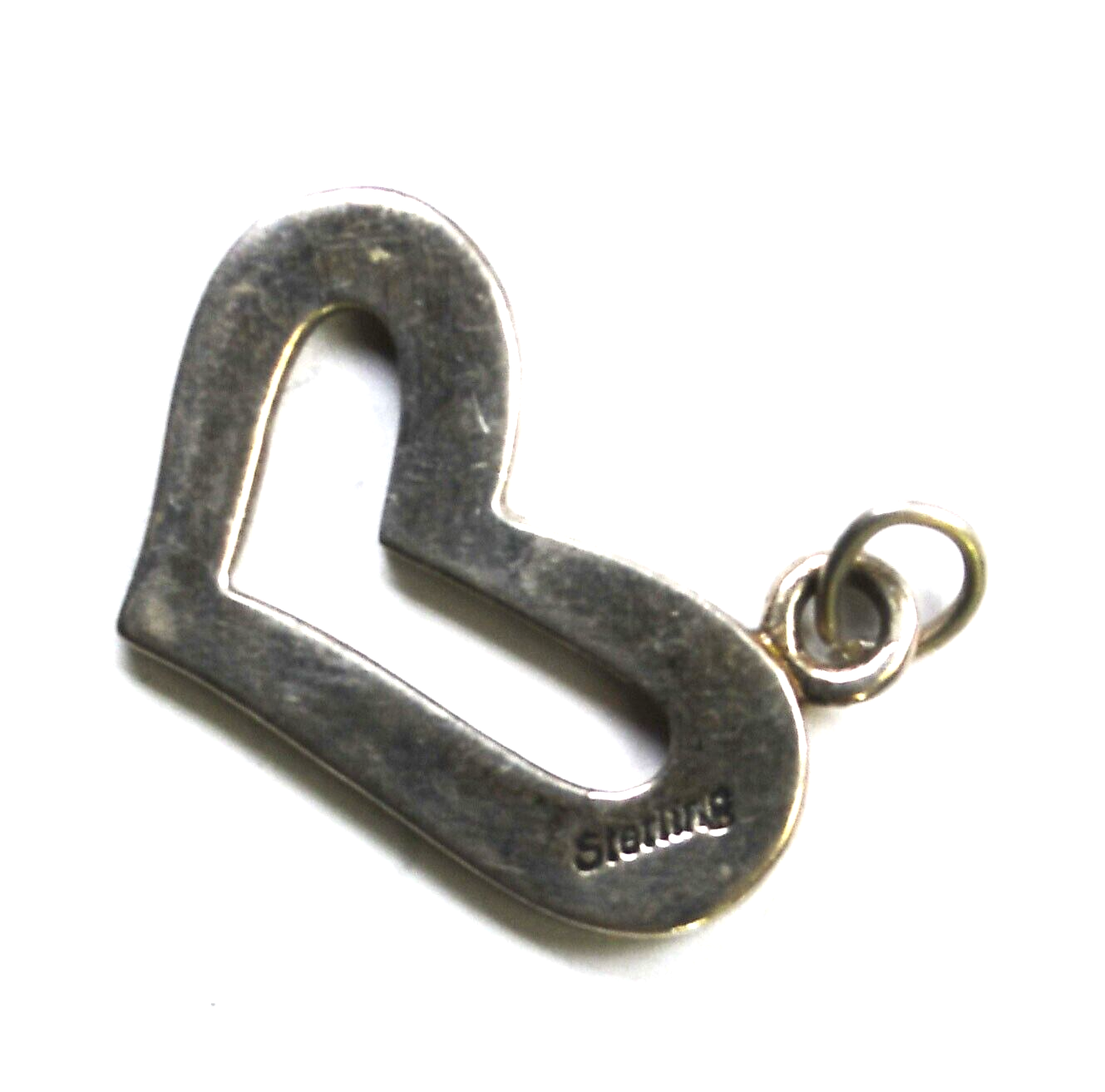 Sterling Silver Red Enamel Heart Charm Pendant 27mm x 25mm