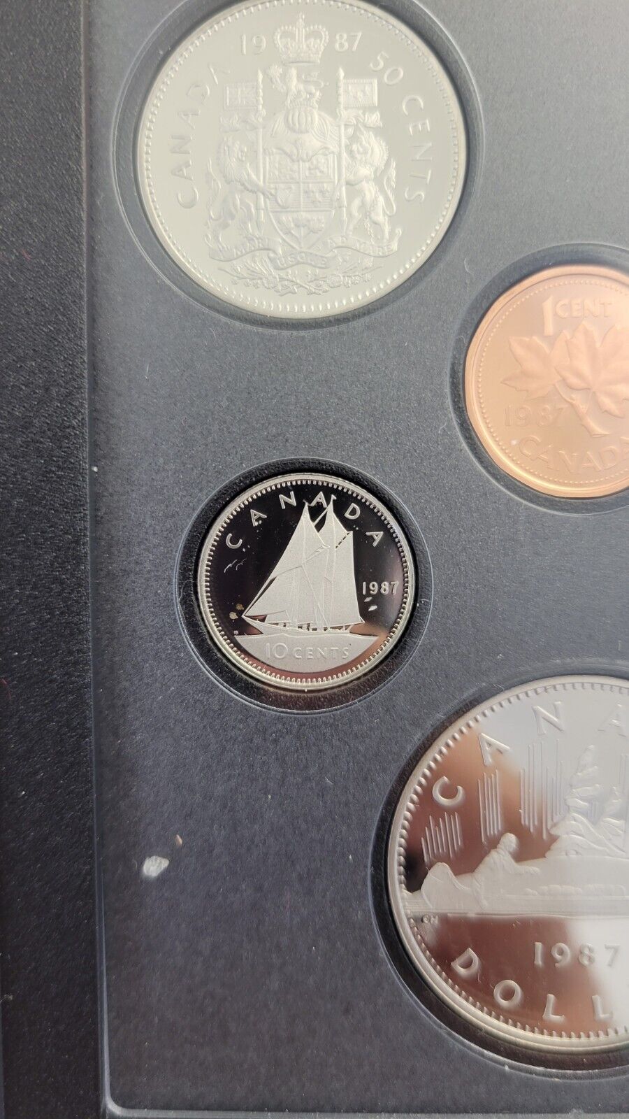 1987 Canada Proof Set 7 Coin Detroit de Davis Strait Canadian w/Box & COA